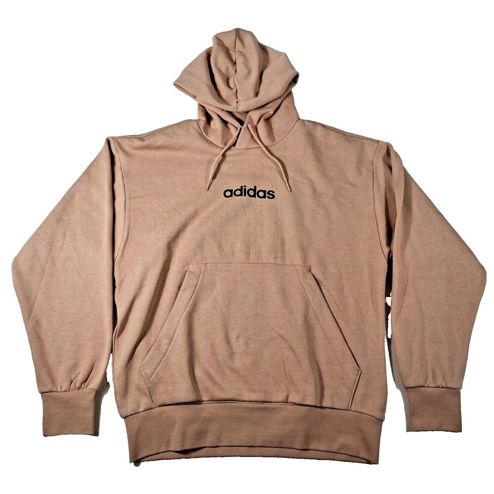 Tan/Beige Fleece Adidas Hoodie Sweatshirt w/Kangaroo Pocket-Men's SZ LG-NEW!